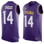 Men's Minnesota Vikings #14 Stefon Diggs Purple Hot Pressing Player Name & Number Nike NFL Tank Top Jersey