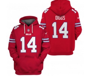 Men's Red Buffalo Bills #14 Stefon Diggs 2021 Pullover Hoodie