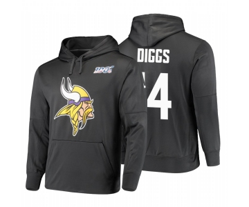 Minnesota Vikings #14 Stefon Diggs Nike NFL 100 Primary Logo Circuit Name & Number Pullover Hoodie Anthracite