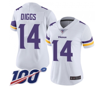 Nike Vikings #14 Stefon Diggs White Women's Stitched NFL 100th Season Vapor Limited Jersey