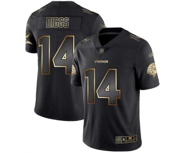 Vikings #14 Stefon Diggs Black Gold Men's Stitched Football Vapor Untouchable Limited Jersey