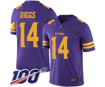Vikings #14 Stefon Diggs Purple Men's Stitched Football Limited Rush 100th Season Jersey