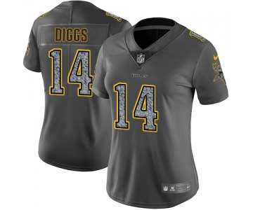 Women's Nike Minnesota Vikings #14 Stefon Diggs Gray Static Stitched NFL Vapor Untouchable Limited Jersey
