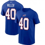 Men's Buffalo Bills #40 Von Miller 2022 Blue Name & Number T-Shirt