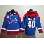 Men's Buffalo Bills #40 Von Miller Blue Ageless Must Have Lace Up Pullover Hoodie