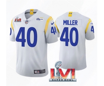 Men's Los Angeles Rams #40 Von Miller 2022 White Super Bowl LVI Vapor Limited Stitched Jersey