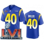 Men's Los Angeles Rams #40 Von Miller Limited Royal 2022 Super Bowl LVI Bound Vapor Jersey