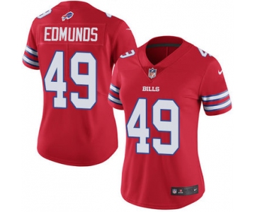 Nike Bills #49 Tremaine Edmunds Red Women's Stitched NFL Limited Rush Jersey