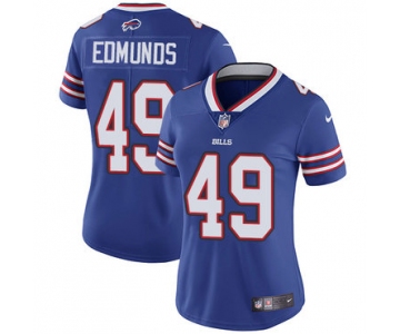 Nike Bills #49 Tremaine Edmunds Royal Blue Team Color Women's Stitched NFL Vapor Untouchable Limited Jersey