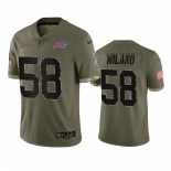 Men's Womens Youth Kids Buffalo Bills #58 Matt Milano Nike 2022 Salute To Service Limited Jersey - Olive