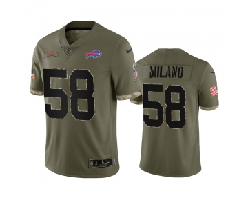 Men's Womens Youth Kids Buffalo Bills #58 Matt Milano Nike 2022 Salute To Service Limited Jersey - Olive
