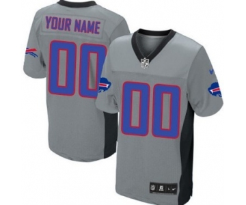 Men's Nike Buffalo Bills Customized Gray Shadow Elite Jersey