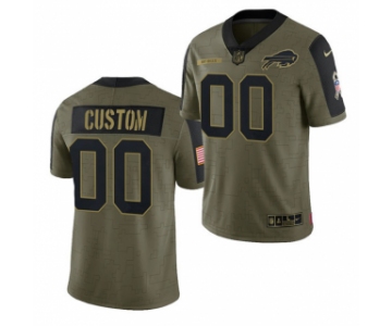 Men's Olive Buffalo Bills ACTIVE PLAYER Custom 2021 Salute To Service Limited Stitched Jersey