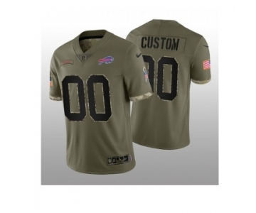 Men's Womens Youth Kids Buffalo Bills #00 Custom Nike 2022 Salute To Service Limited Jersey - Olive