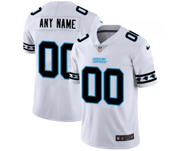 Men's Carolina Panthers Custom Nike White Team Logo Vapor Limited NFL Jersey