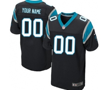 Men's Nike Carolina Panthers Customized Black Elite Jersey