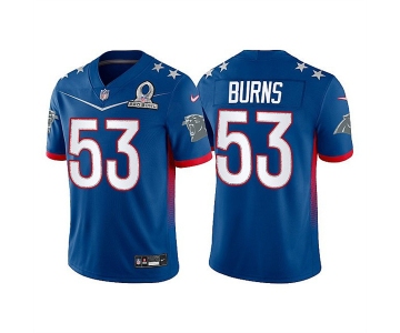 Men's Carolina Panthers #53 Brian Burns 2022 Royal NFC Pro Bowl Stitched Jersey