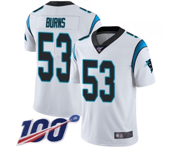 Nike Panthers #53 Brian Burns White Men's Stitched NFL 100th Season Vapor Limited Jersey