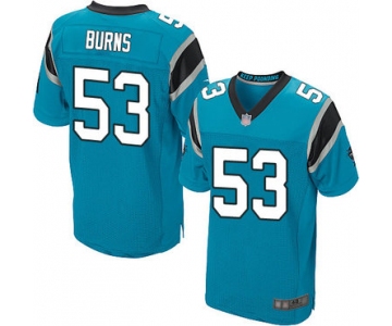 Panthers #53 Brian Burns Blue Alternate Men's Stitched Football Elite Jersey
