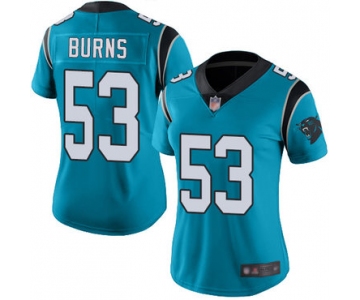 Panthers #53 Brian Burns Blue Women's Stitched Football Limited Rush Jersey