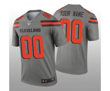 Men's Cleveland Browns Custom Gray Inverted Legend Jersey