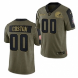 Men's Olive Cleveland Browns ACTIVE PLAYER Custom 2021 Salute To Service Limited Stitched Jersey