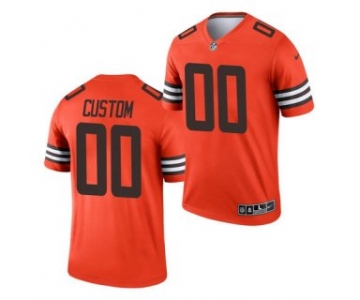 Men's Orange Cleveland Browns ACTIVE PLAYER Custom Inverted Legend Football Jersey
