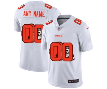 Nike Cleveland Browns Customized White Team Big Logo Vapor Untouchable Limited Jersey
