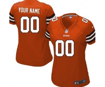 Women's Nike Cleveland Browns Customized Orange Game Jersey