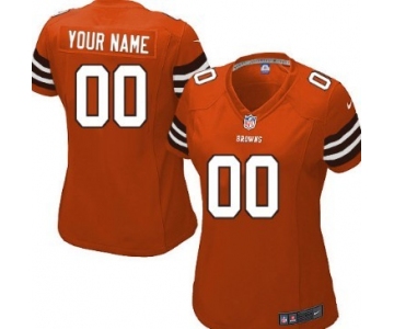 Women's Nike Cleveland Browns Customized Orange Limited Jersey