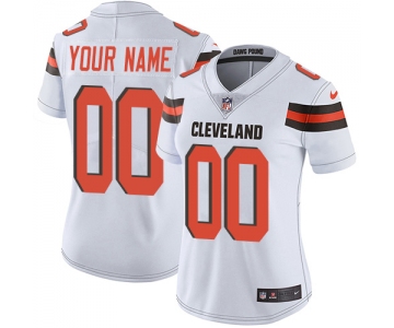 Women's Nike Cleveland Browns Road White Customized Vapor Untouchable Player Limited Jersey