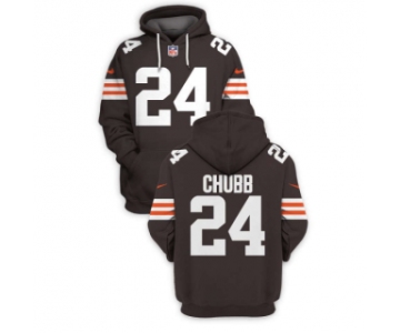Men's Cleveland Browns #24 Nick Chubb Brown 2021 New Pullover Hoodie