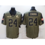 Men's Cleveland Browns #24 Nick Chubb Nike Olive 2021 Salute To Service Limited Player Jersey