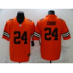 Men's Cleveland Browns #24 Nick Chubb Orange 2021 Inverted Legend Stitched Nike Limited Jersey