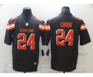 Nike Browns 24 Nick Chubb Brown Vapor Untouchable Limited Jersey