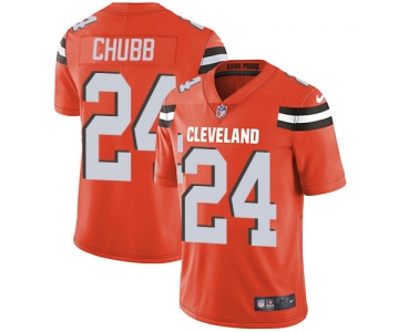 Nike Browns #24 Nick Chubb Orange Alternate Men's Stitched NFL Vapor Untouchable Limited Jersey