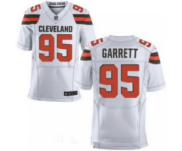 Men's 2017 NFL Draft Cleveland Browns #95 Myles Garrett White Road Stitched NFL Nike Elite Jersey