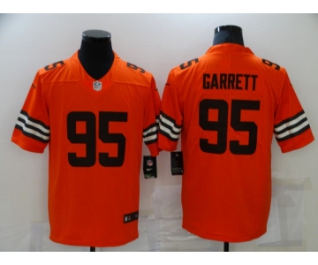 Men's Cleveland Browns #95 Myles Garrett Orange 2021 Inverted Legend Stitched Nike Limited Jersey