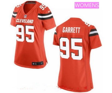Women's 2017 NFL Draft Cleveland Browns #95 Myles Garrett Orange Alternate Stitched NFL Nike Game Jersey