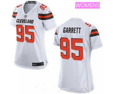 Women's 2017 NFL Draft Cleveland Browns #95 Myles Garrett White Road Stitched NFL Nike Game Jersey