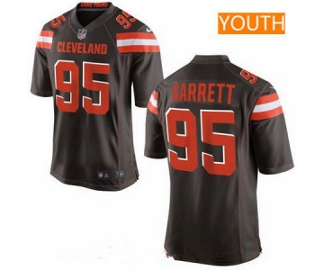 Youth 2017 NFL Draft Cleveland Browns #95 Myles Garrett Brown Team Color Stitched NFL Nike Game Jersey