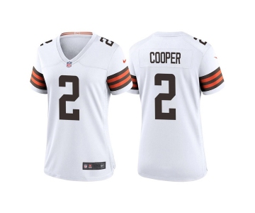 Women's Cleveland Browns #2 Amari Cooper White Vapor Untouchable Limited Stitched Jersey