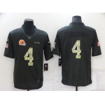 Men's Cleveland Browns #4 Deshaun Watson Black Salute to Service Limited Stitched Jersey