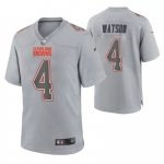 Men's Womens Youth Kids Cleveland Browns #4 Deshaun Watson Gray Atmosphere Game Jersey