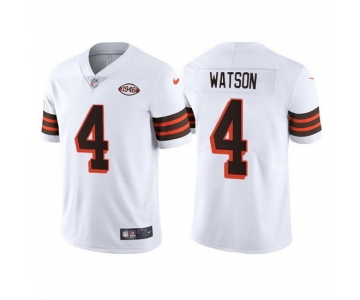 Men's Womens Youth Kids Cleveland Browns #4 Deshaun Watson White 1946 Collection Vapor Untouchable Limited Stitched Jersey