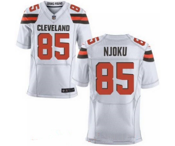 Men's 2017 NFL Draft Cleveland Browns #85 David Njoku White Road Stitched NFL Nike Elite Jersey