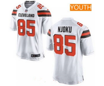 Youth 2017 NFL Draft Cleveland Browns #85 David Njoku White Road Stitched NFL Nike Game Jersey