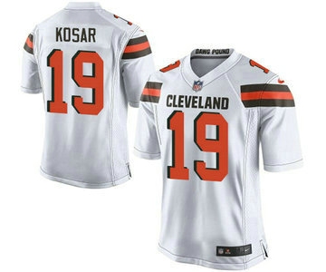 Men's Cleveland Browns Brown #19 Bernie Kosar White Retired Player 2015 NFL Nike Elite Jersey