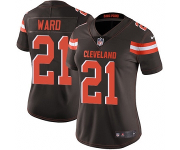 Nike Cleveland Browns #21 Denzel Ward Brown Team Color Women's Stitched NFL Vapor Untouchable Limited Jersey