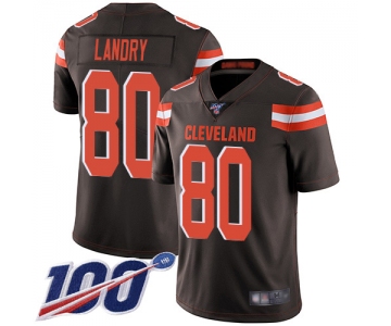 Nike Browns #80 Jarvis Landry Brown Team Color Men's Stitched NFL 100th Season Vapor Limited Jersey